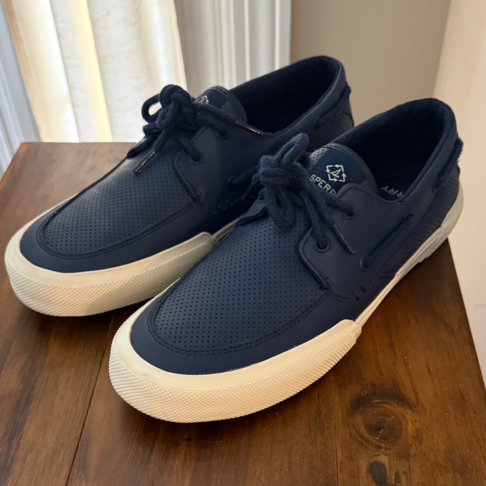 Sperry Men's Perforated Navy Boat Shoes